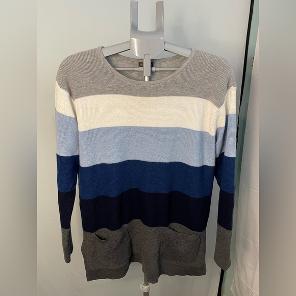 Vince Camuto‎ striped sweater with front pockets size large - Picture 1 of 6